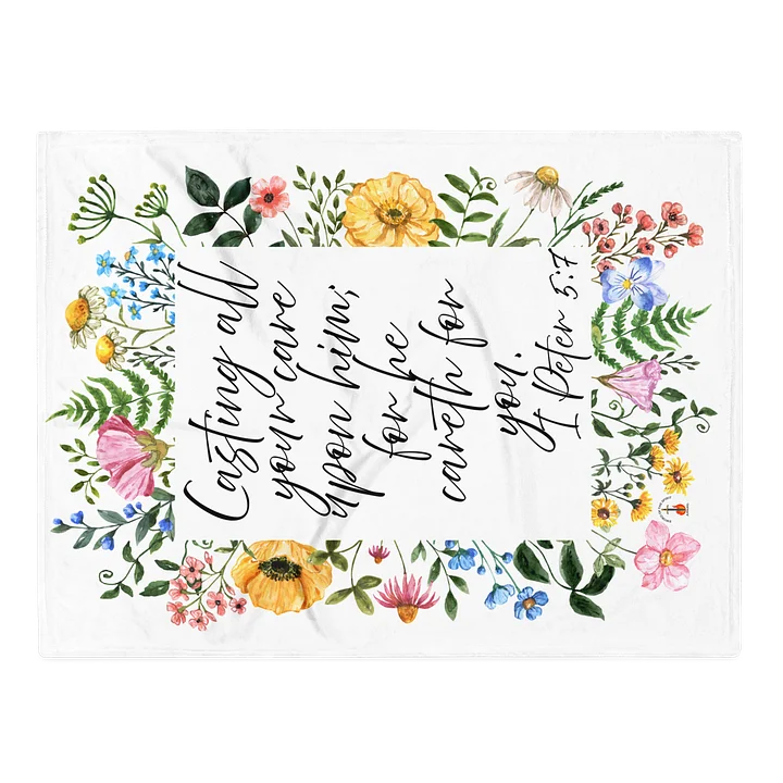 1 Peter 5:7 Throw Blanket product image (2)