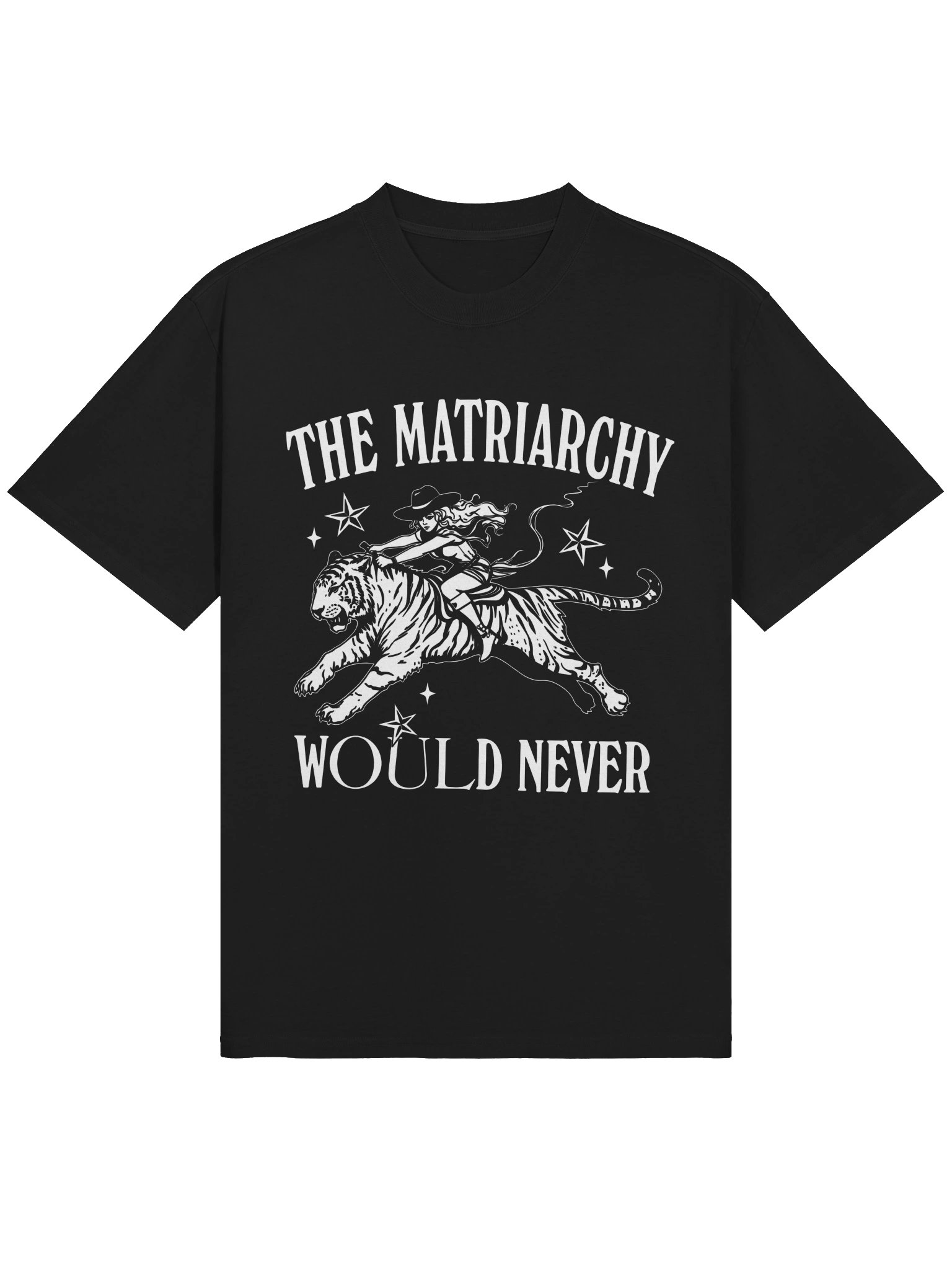 Comfort Colors Women's Minimalist Matriarchy Tee – Feminist Women's Rights Empowerment T-Shirt, Cowgirl Riding Tiger Graphic product image (3)
