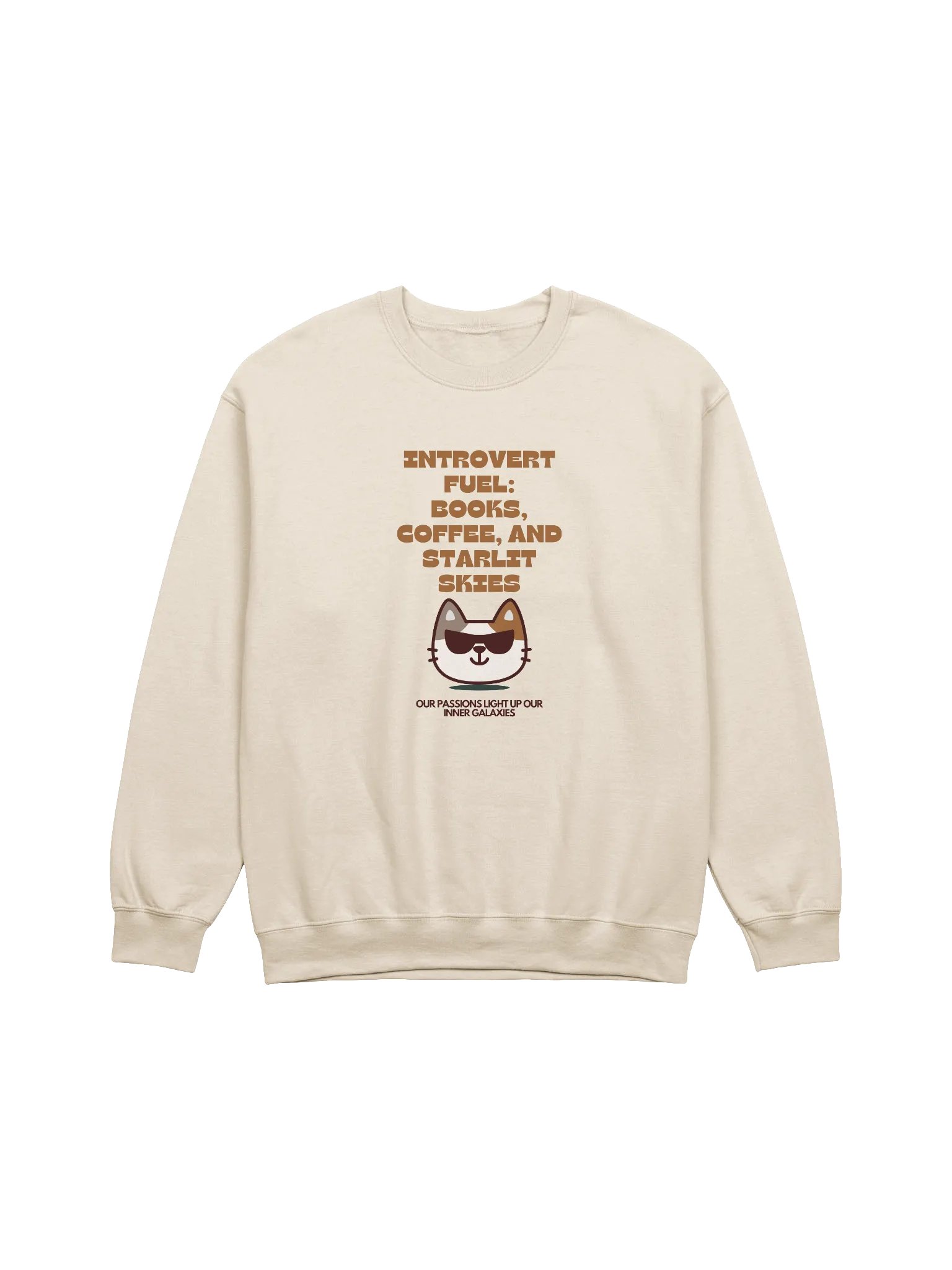 Introvert Fuel: Books, Coffee, and Starlit Skies Crewneck Sweatshirt product image (2)