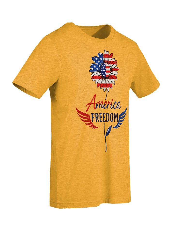 USA Flag Flower Graphic | American Freedom Patriotic Tee - Bella+Canvas Supersoft T-Shirt product image (2)