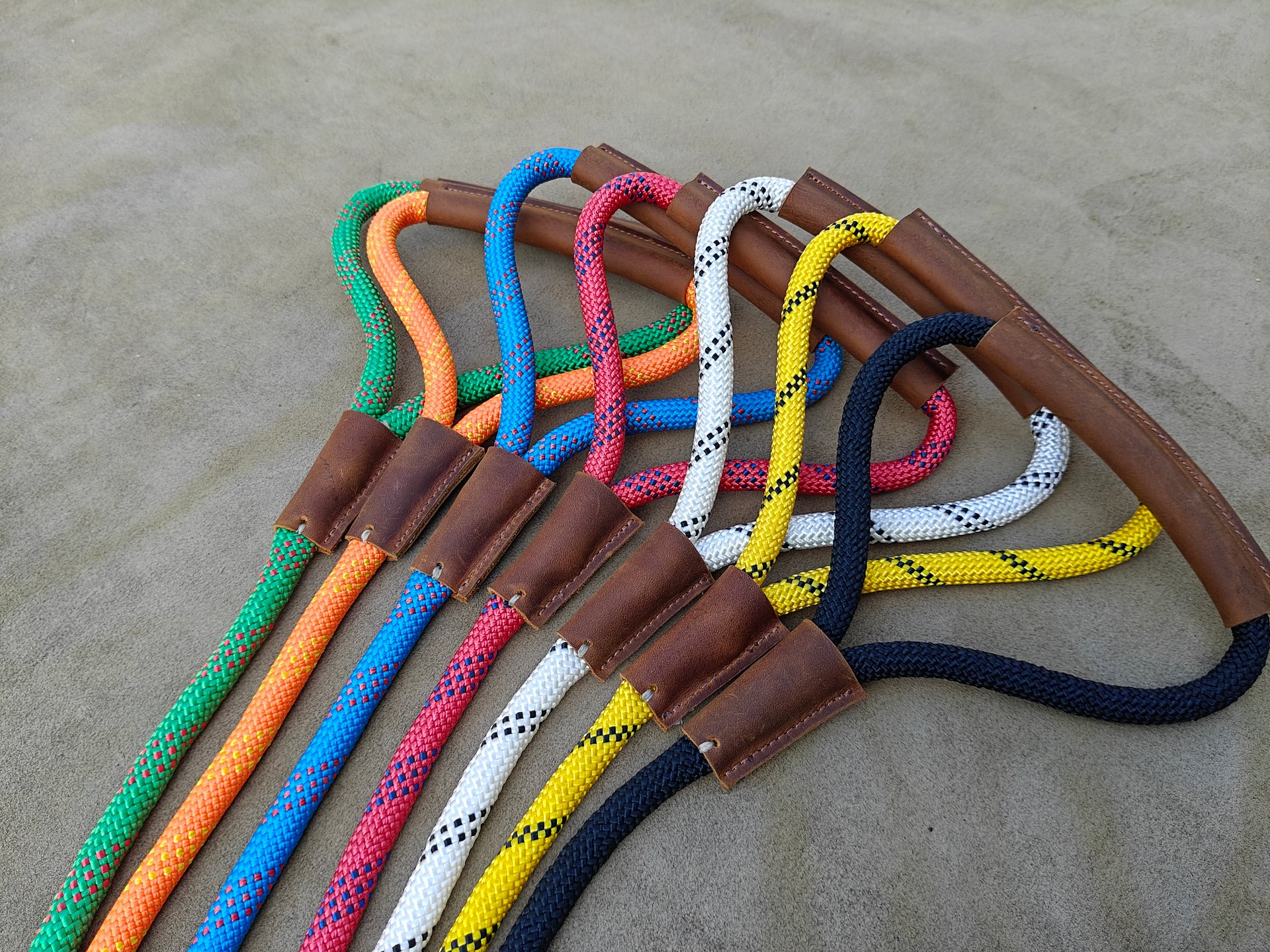 MEEBOY handmade Heavy Duty Nylon Rope Dog Leashes with With comfortable and durable leather handles, dog leash using strong Nylon rope for Small Medium and Large Dogs product image (12)