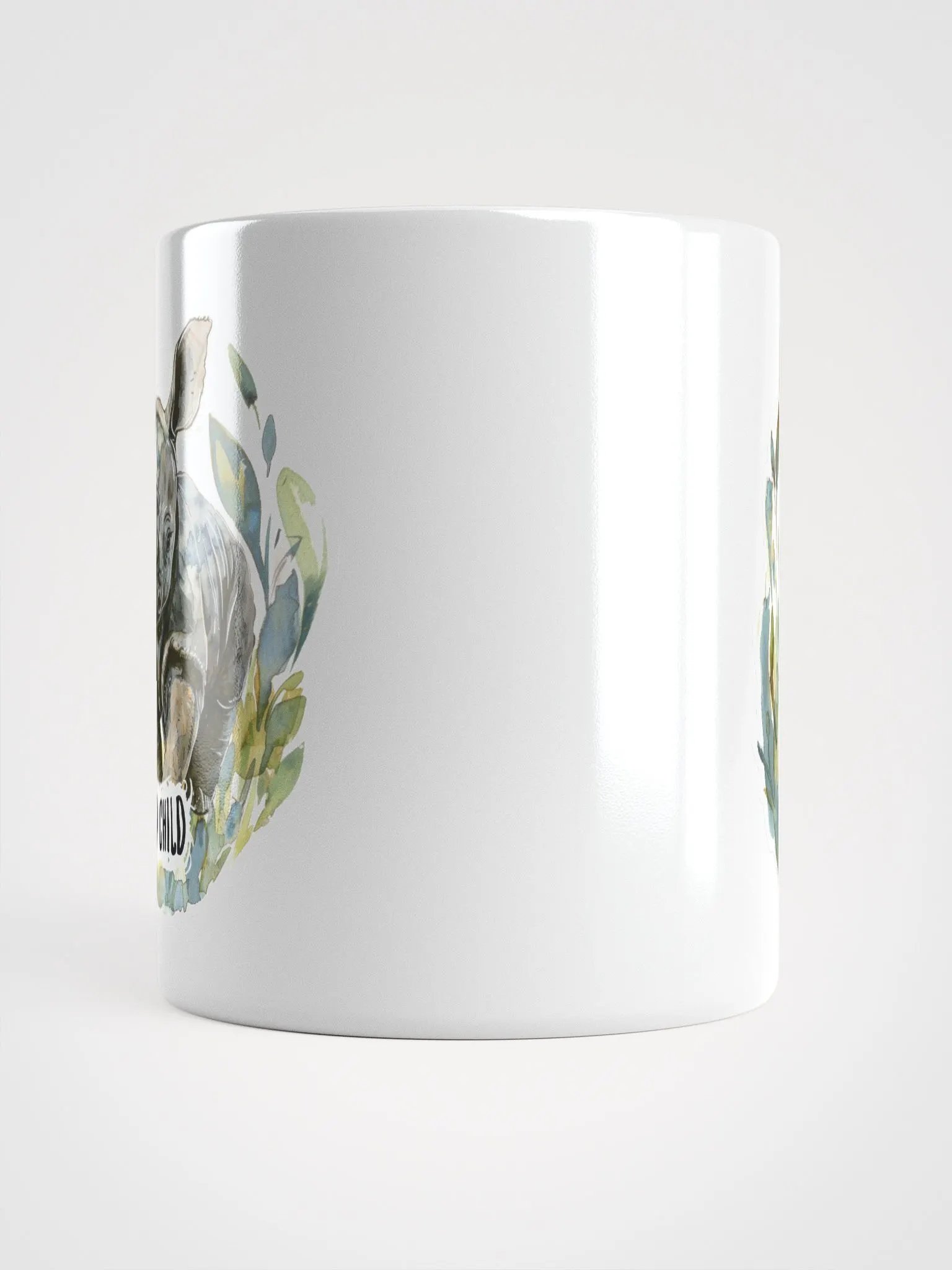 Wild Child Rhino White Glossy Mug product image (6)