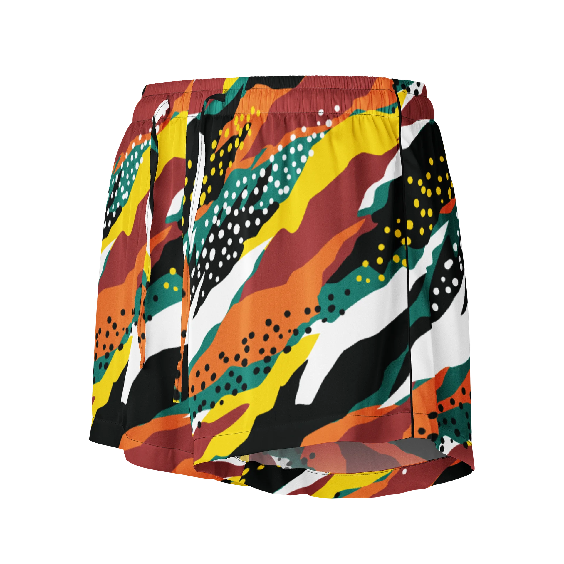 Terracotta & Teal Abstract Safari Pattern | Vibrant All-Over Print Women's Pajama Shorts product image (4)
