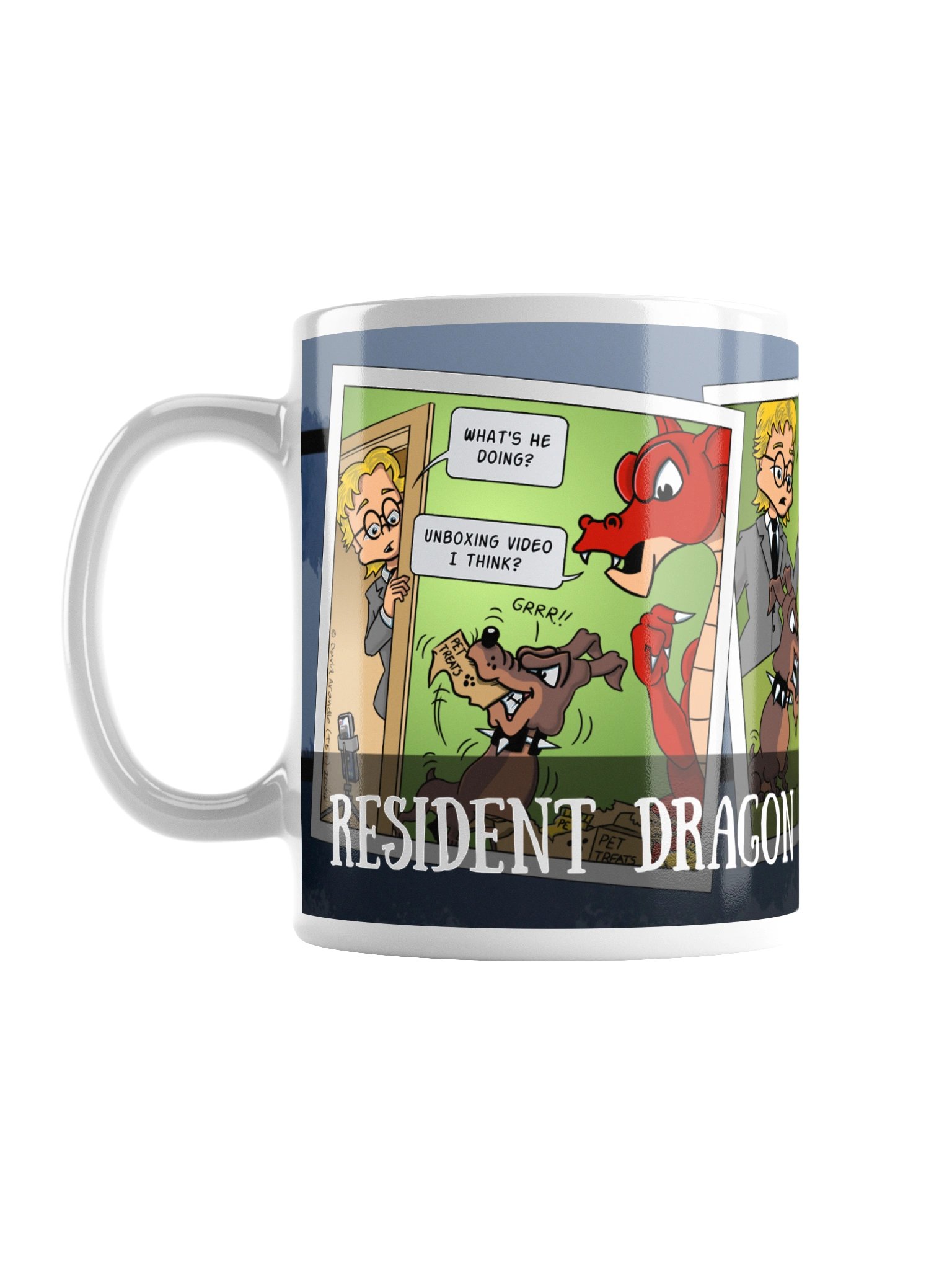 Resident Dragon Comic Dog Influencer Three-Panel Mug product image (1)