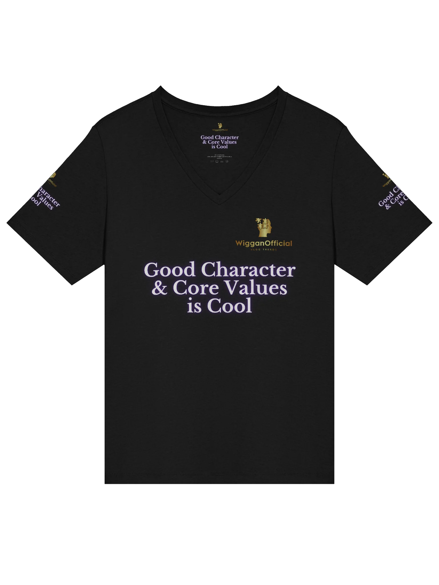 WigganOfficial “Good Character & Core Values is Cool” Women's Relaxed V-Neck T-Shirt product image (3)