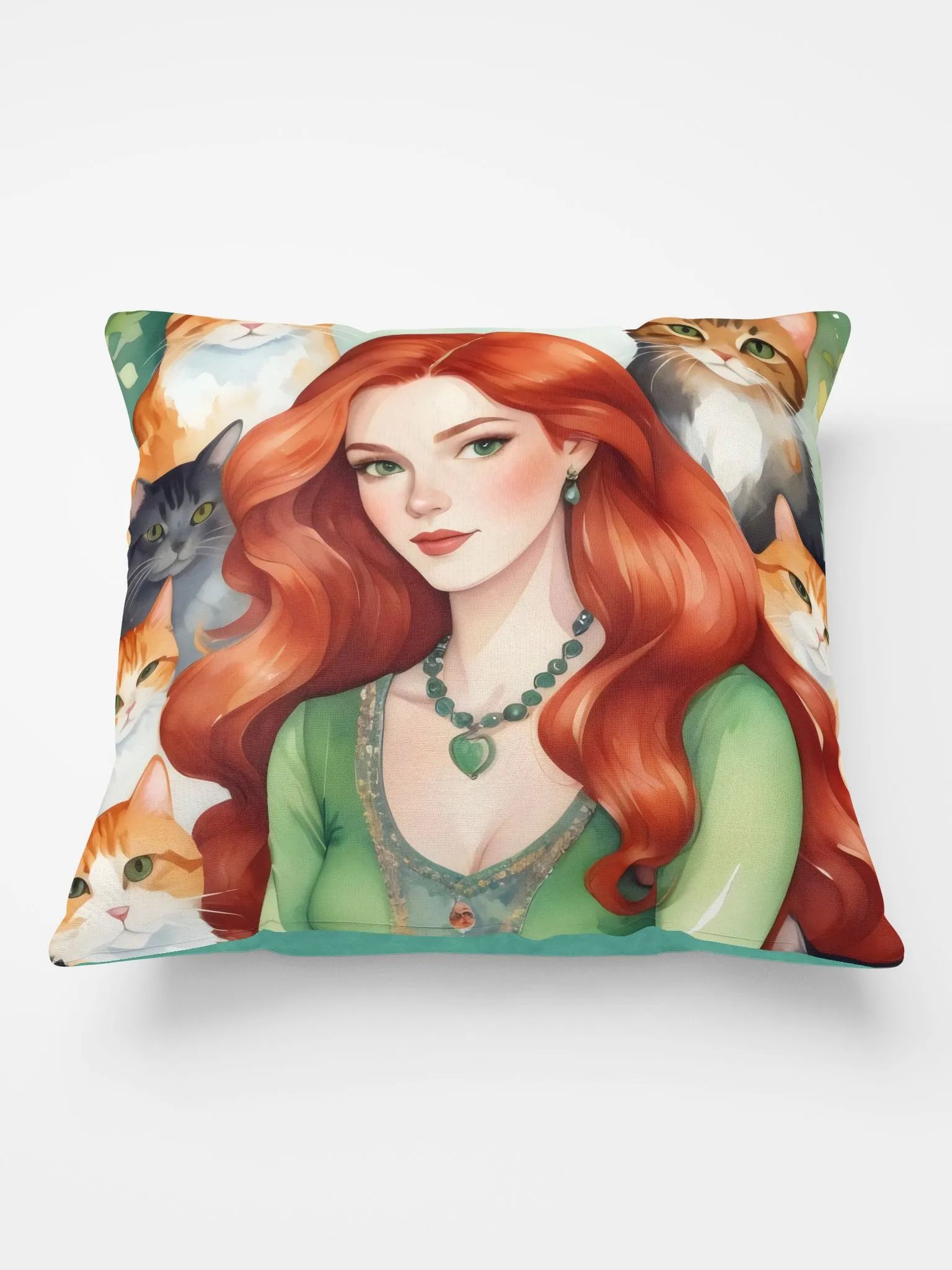 Red Cat Lady Pillow product image (3)