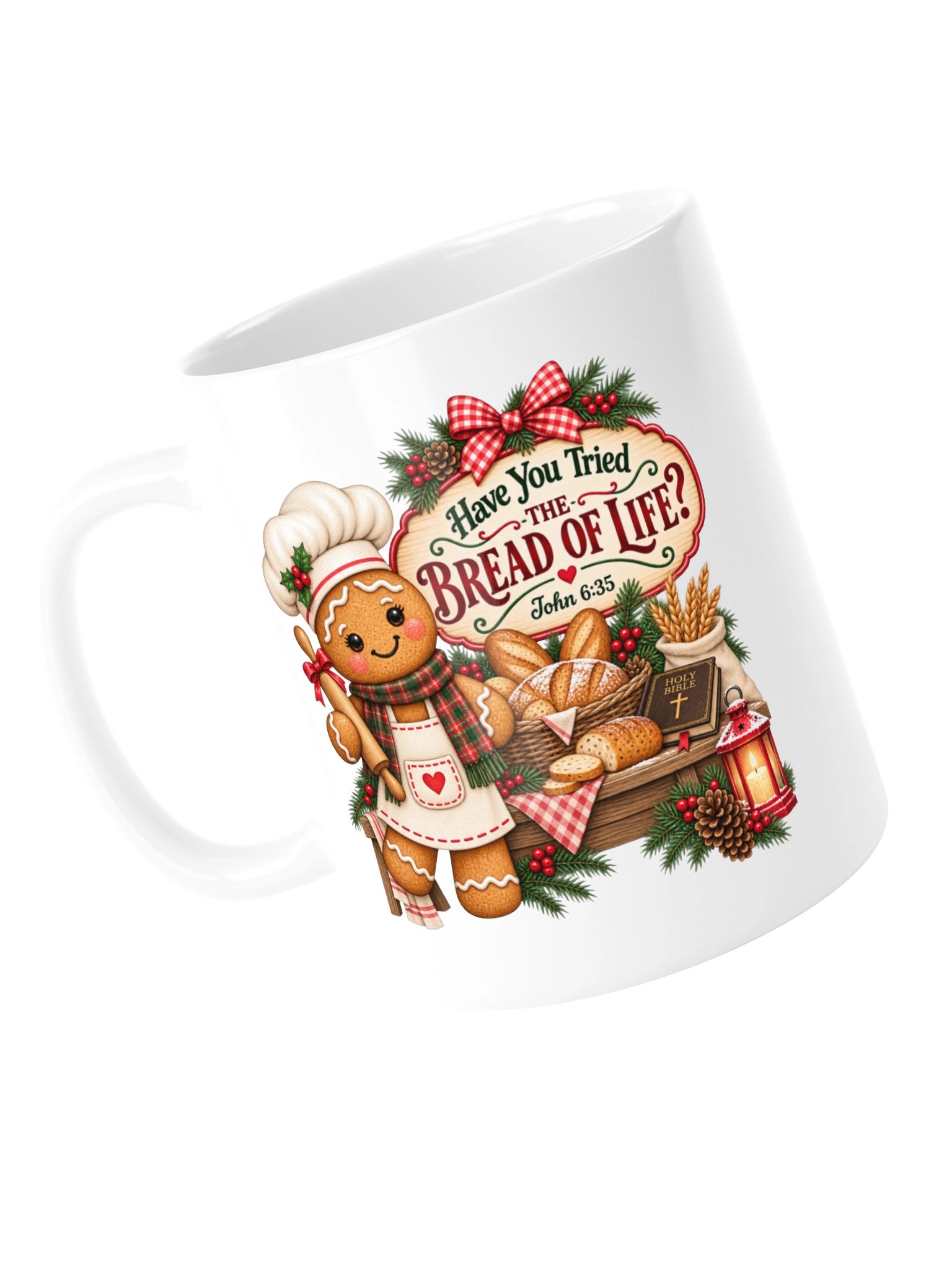 Bread of Life Christmas Mug | Cute Gingerbread Christian Coffee Mug | John 6:35 Faith Gift product image (7)