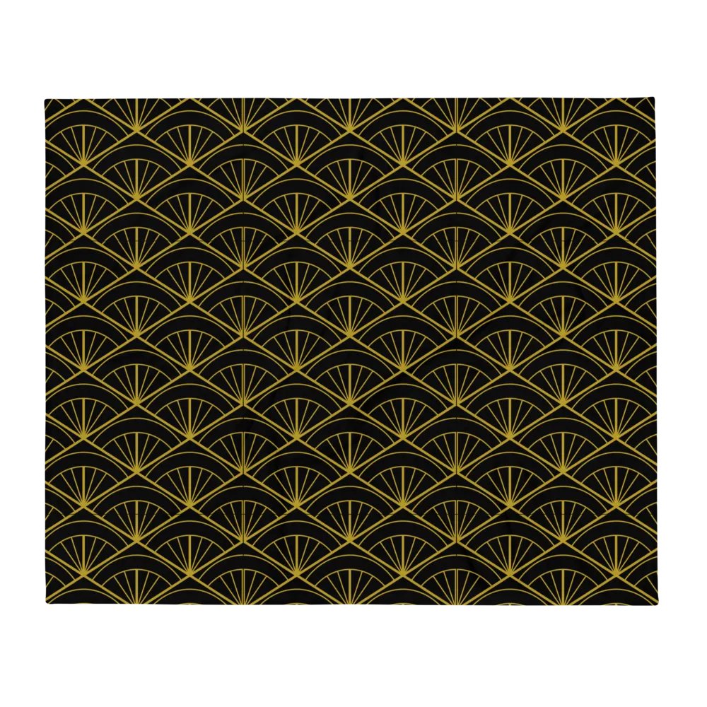Golden Fans Pattern Design Throw Blanket product image (2)