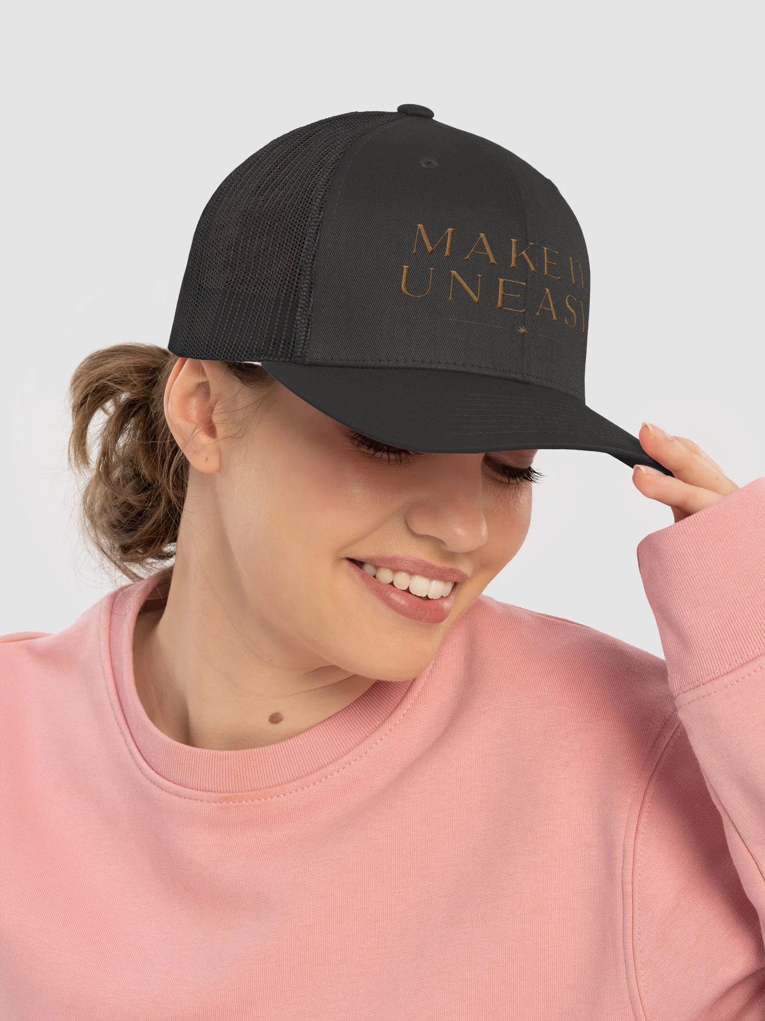 Uneasy charcoal retro trucker product image (5)