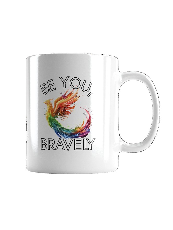 Colorful Rainbow Phoenix with Quote "Be You, Bravely" Mug product image (5)