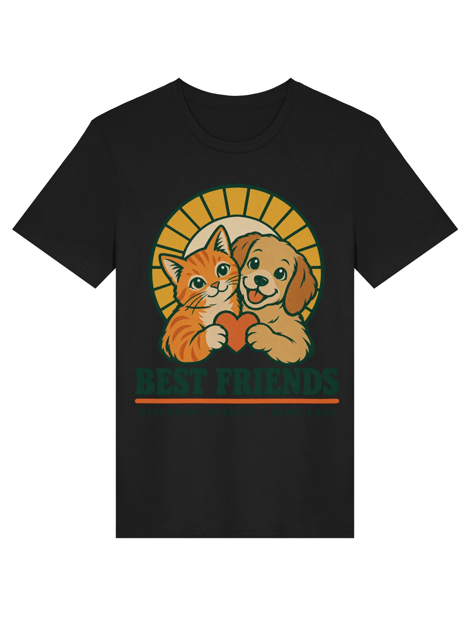 Best Friends, Different Species – Cat & Dog T-Shirt product image (6)