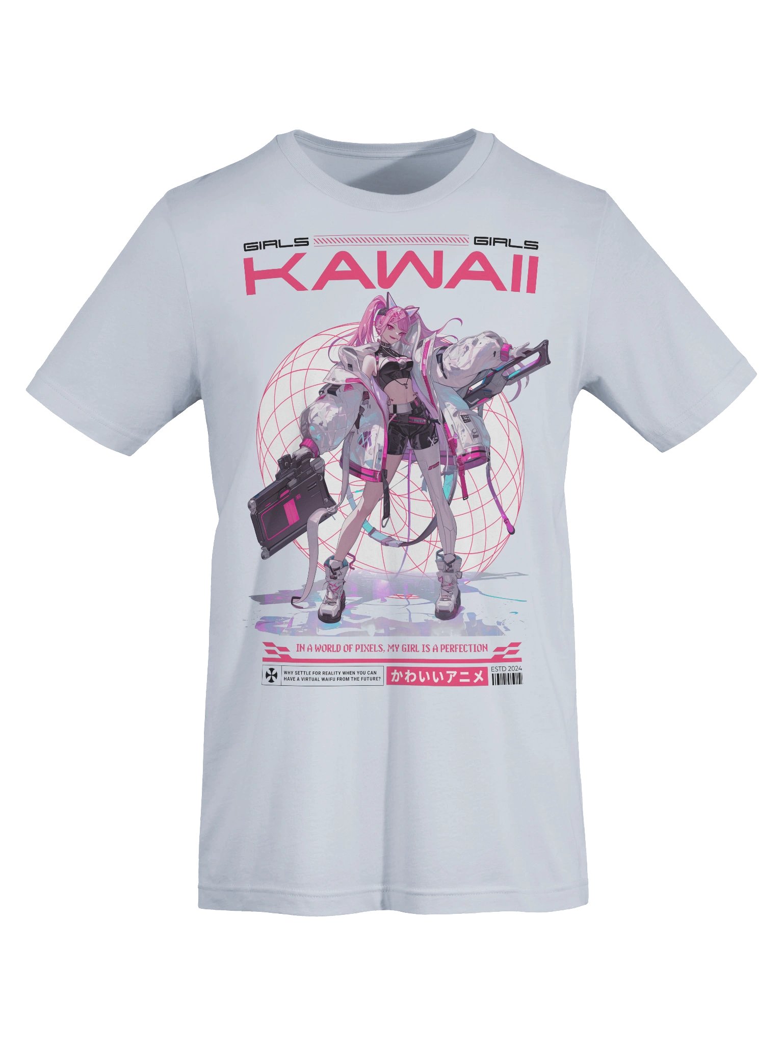 Kawaii Japan Anime Girl Y2K Tee Futuristic Fashion Waifu product image (60)