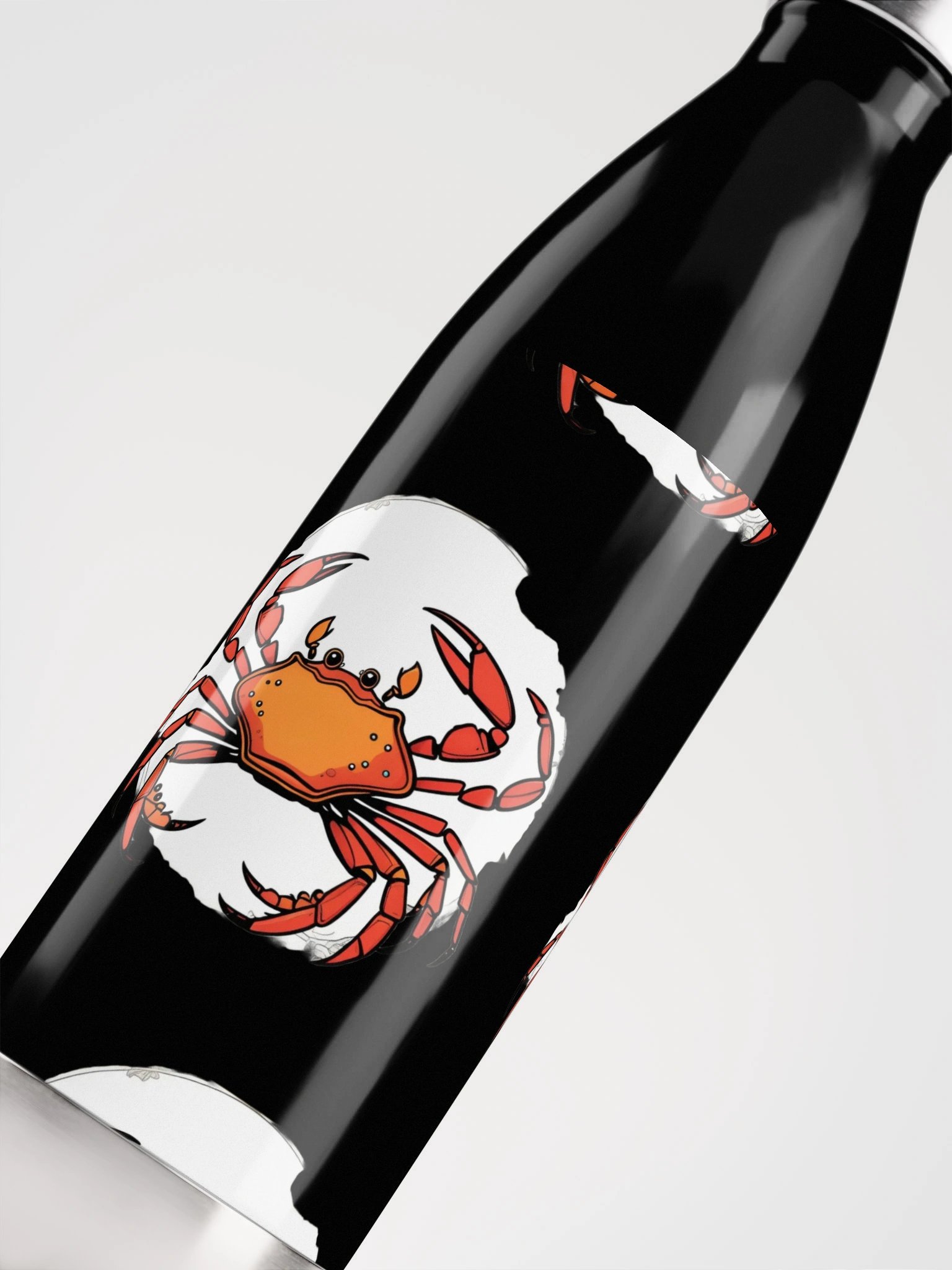 Stylized Crab Stainless Steel Water Bottle product image (10)