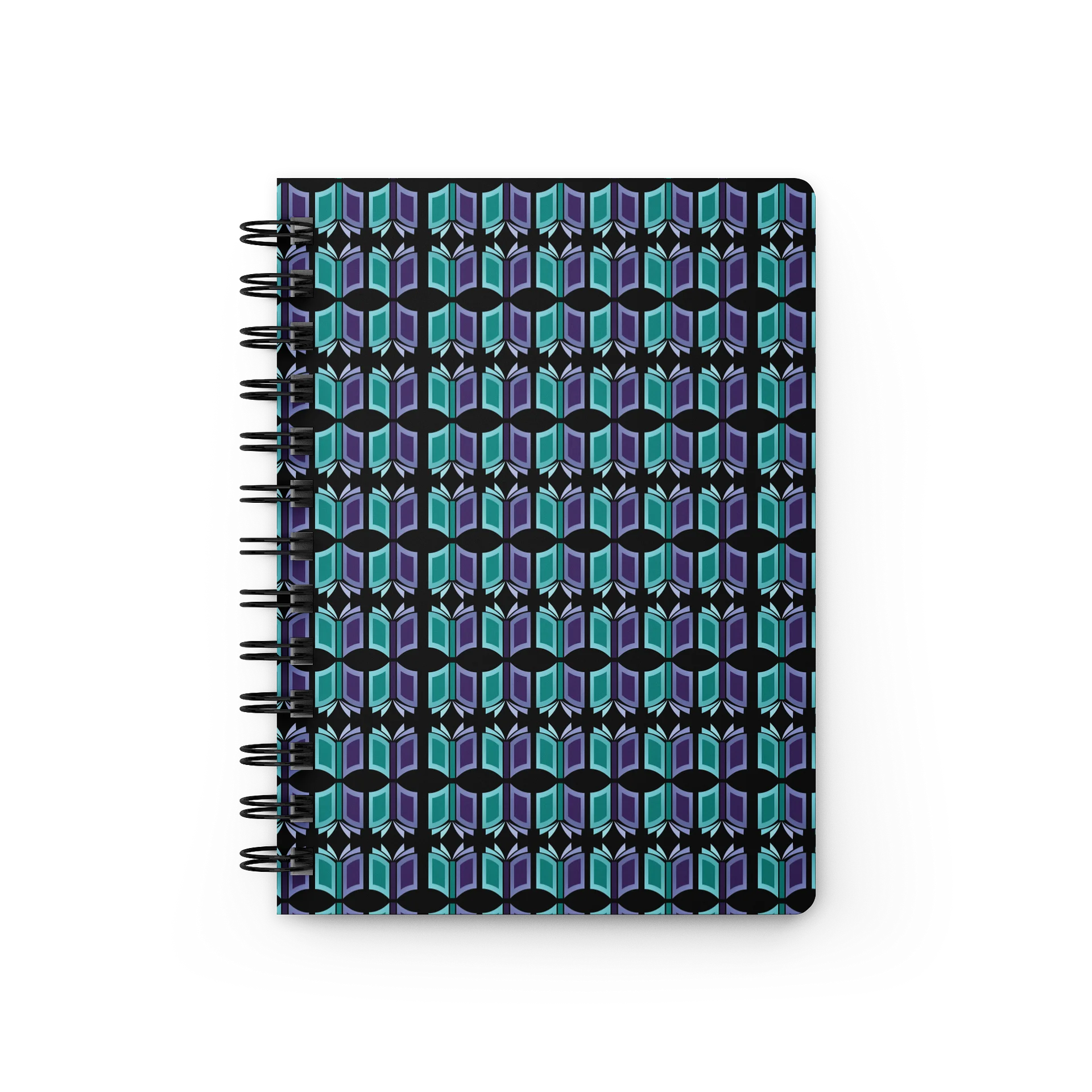 Bookish Spiral Notebook (Black Background) product image (1)