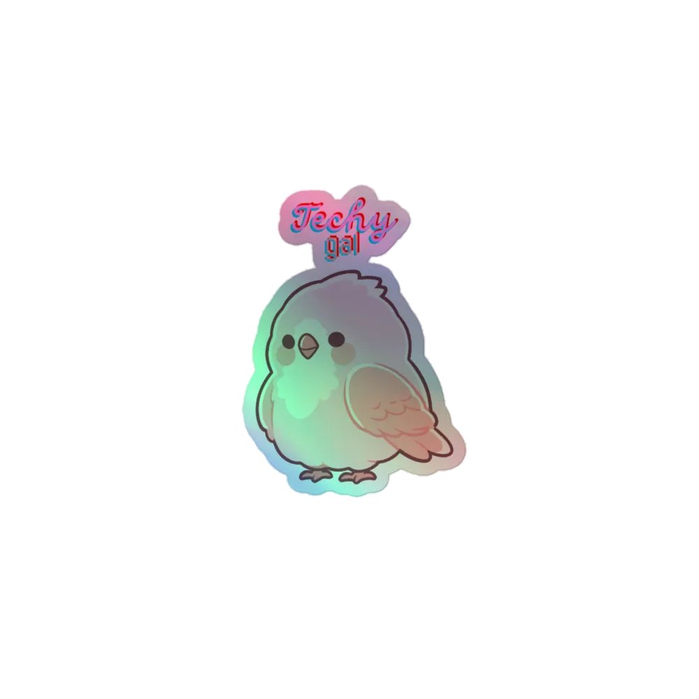 Techy Birb Holographic Sticker🐥 product image (1)