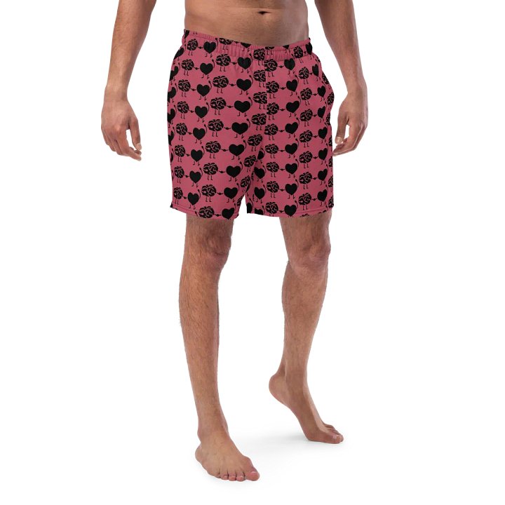 Whimsical Brain and Heart All-Over Swim Trunks product image (1)
