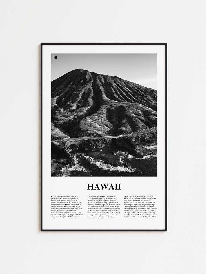 Hawaii 02 Newspaper Poster | Framed product image (1)