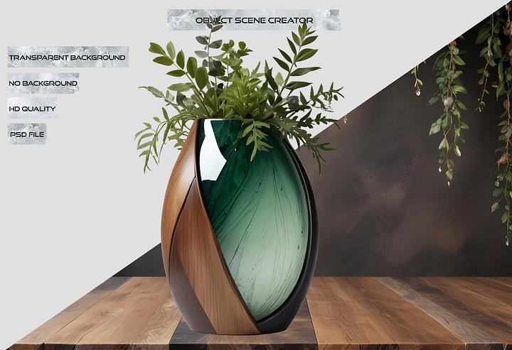 Luxe Botanique – Art Deco Vase PNG product image (2)