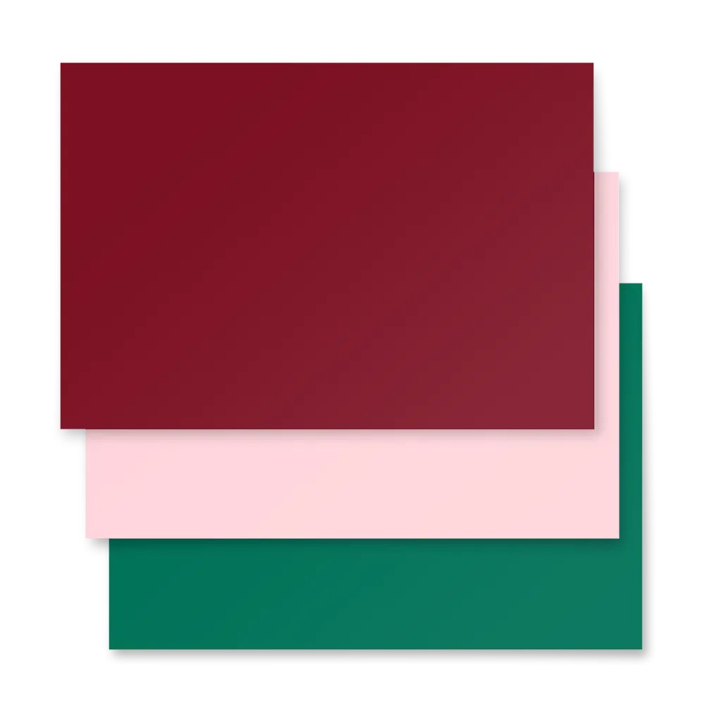 Mixed (Pink, Burgundy, Green) Solid Holiday Christmas Wrapping Paper Sheets (3) product image (4)