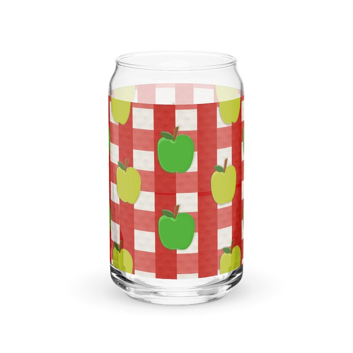 Apple Gingham- Red Background Glass Tumbler product image (1)
