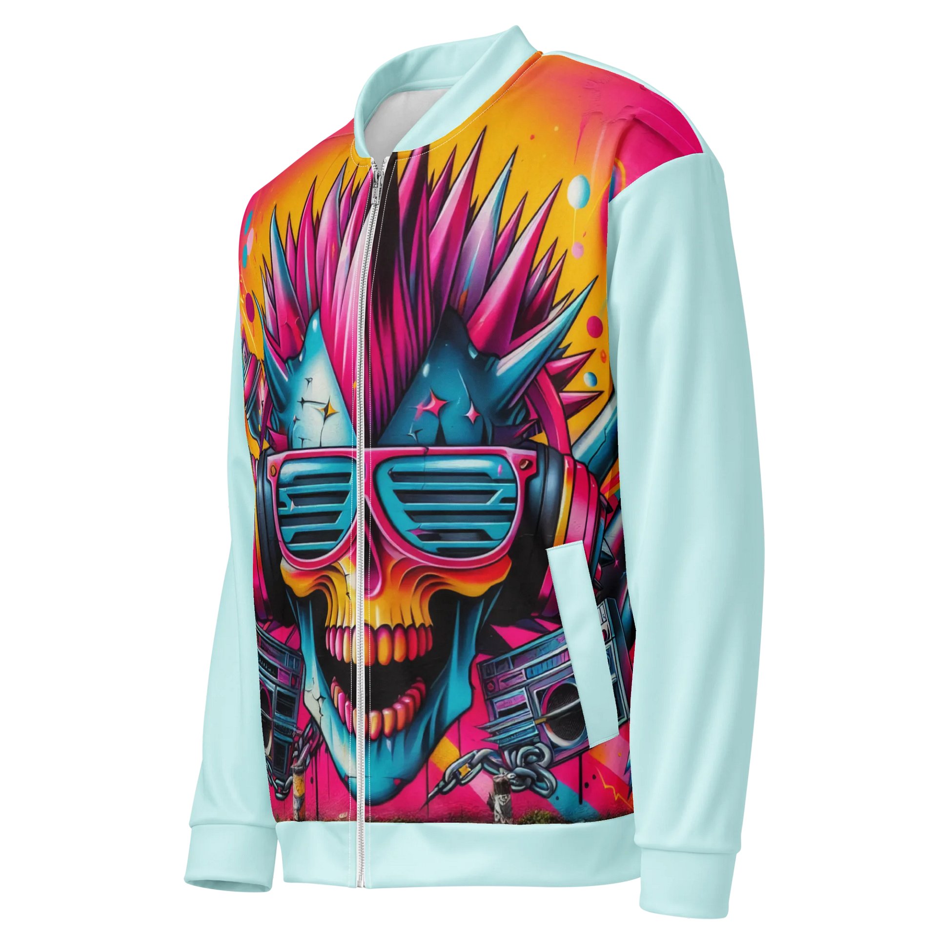 Punk Skull Vibes All-Over Bomber Jacket product image (3)