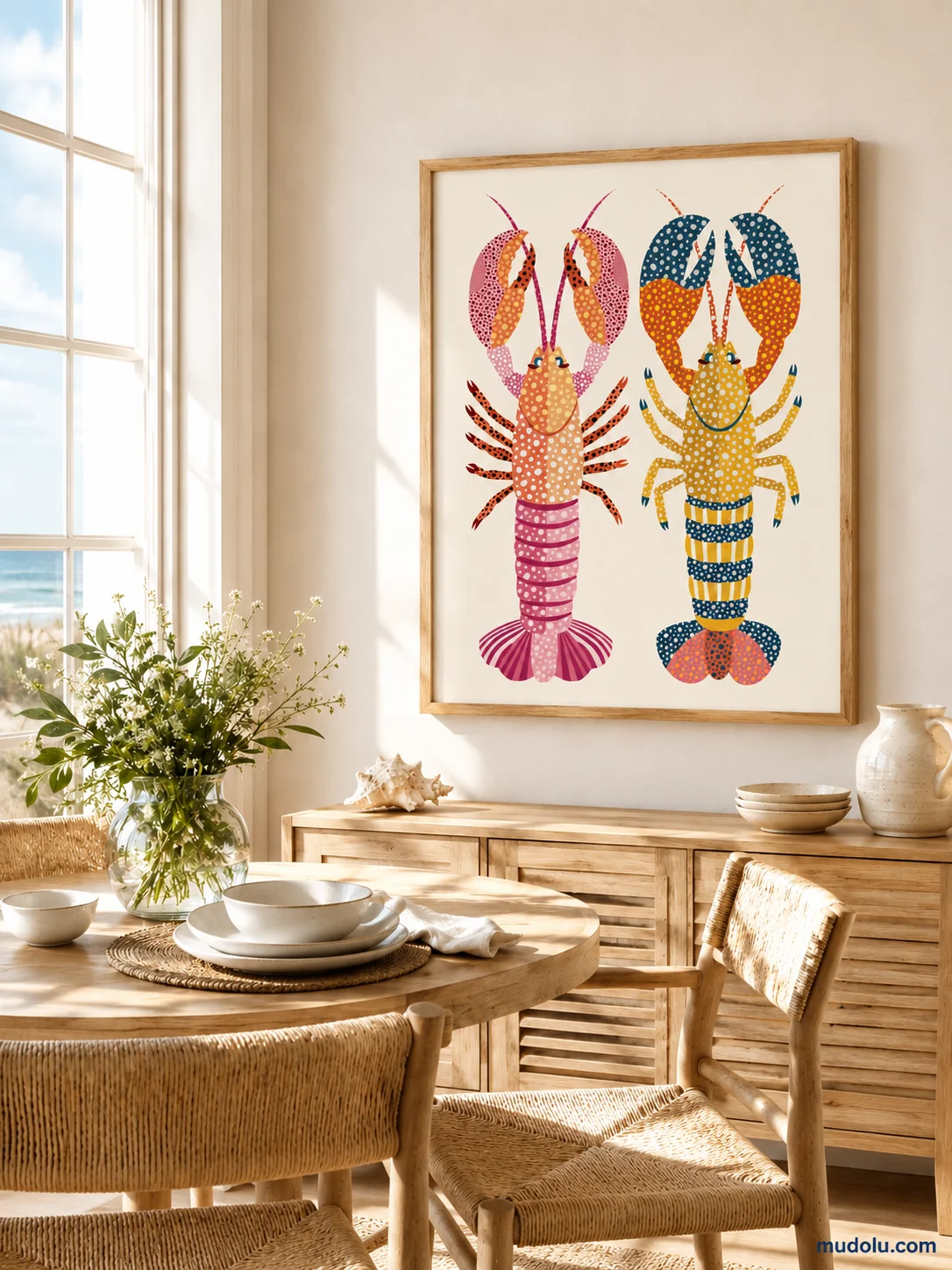 Colorful Lobster Wall Art, Coastal Seafood Printable product image (11)