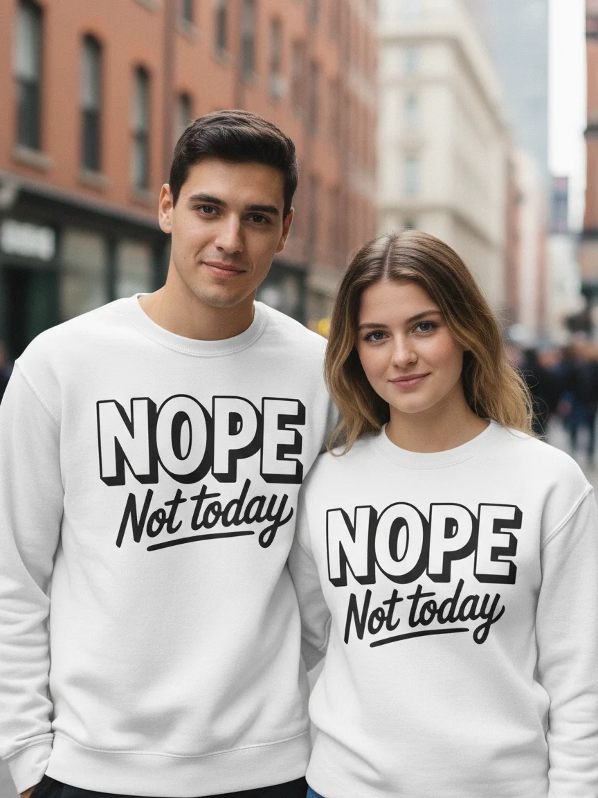 Nope Not Today Sweatshirt | Funny Lazy Mood Streetwear product image (1)