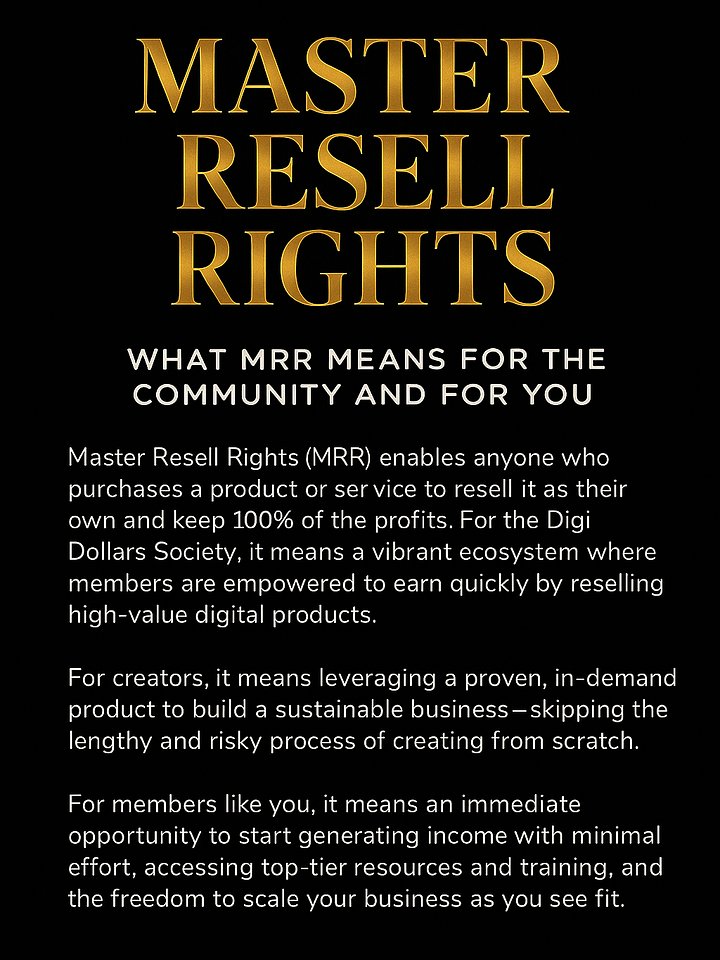 Digi Dollar Society with MRR (A Private Digital Wealth Mastermind Environment) product image (2)