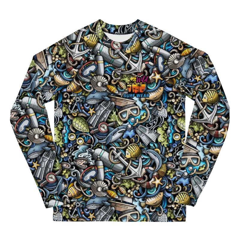 Wild Ocean Cartoon Youth Rash Guard product image (1)