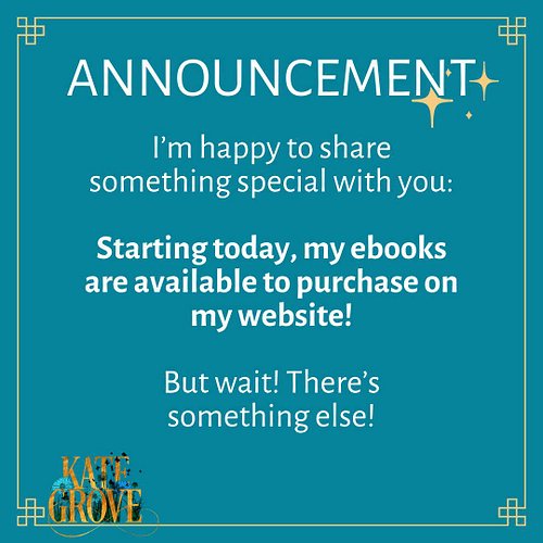 📢 Announcement 💫

I'm happy to share something special with you:
Starting today, my ebooks are available to purchase on my we...