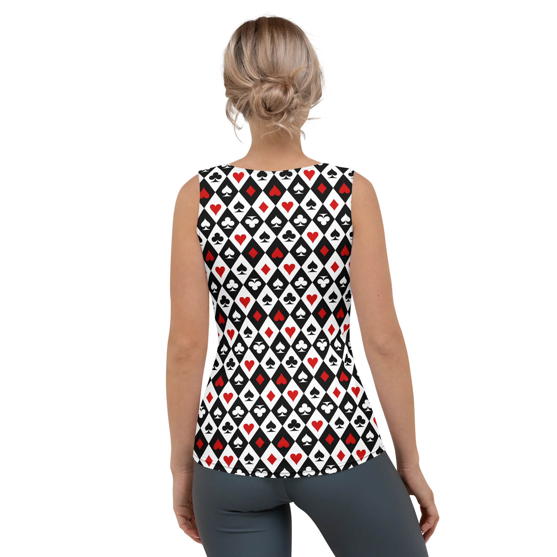 Retro Playing Card Suits Argyle All-Over Print Women's Tank Top product image (2)