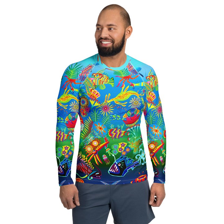 All-Over Print Men's Ocean Rash Guard product image (1)
