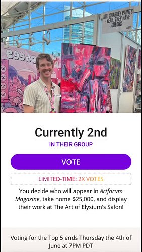 2X THE VOTES TODAY! Please take a moment to vote for me please. 

We have two more cuts in the contest. Down to top 5. And th...