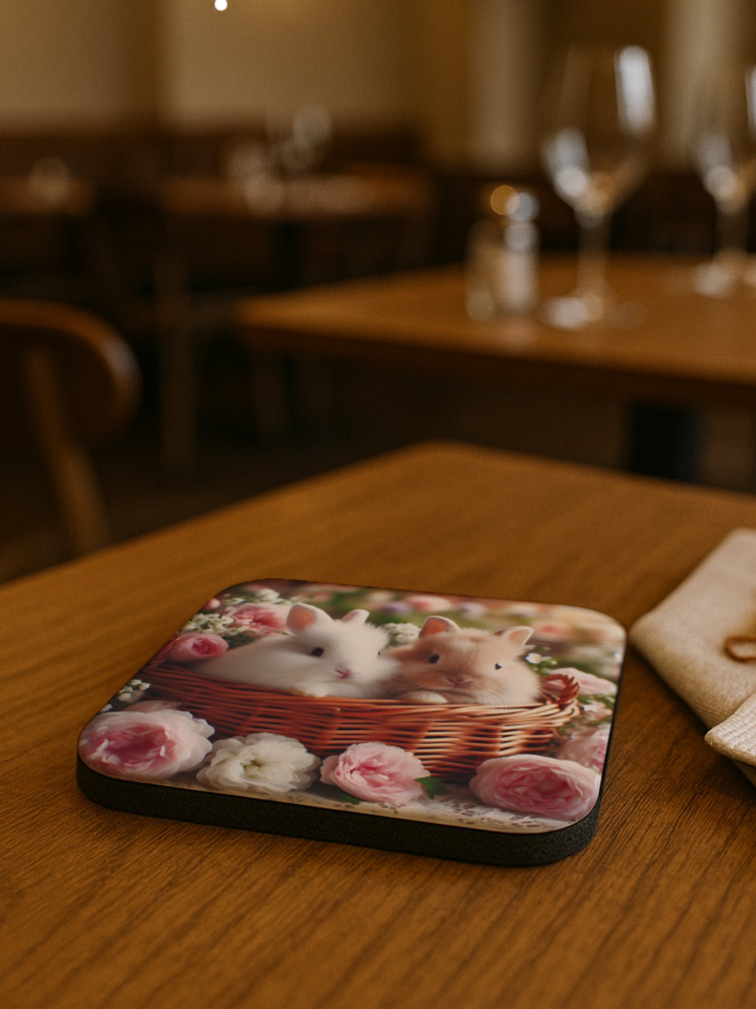 Rose Bunnies Cork Coaster product image (3)