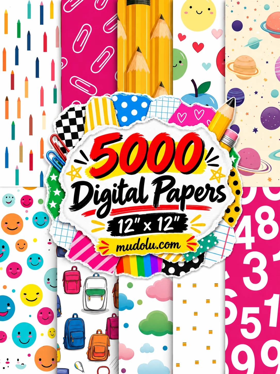 5000 School Digital Papers, Back to Classroom Scrapbook Mega Bundle product image (3)