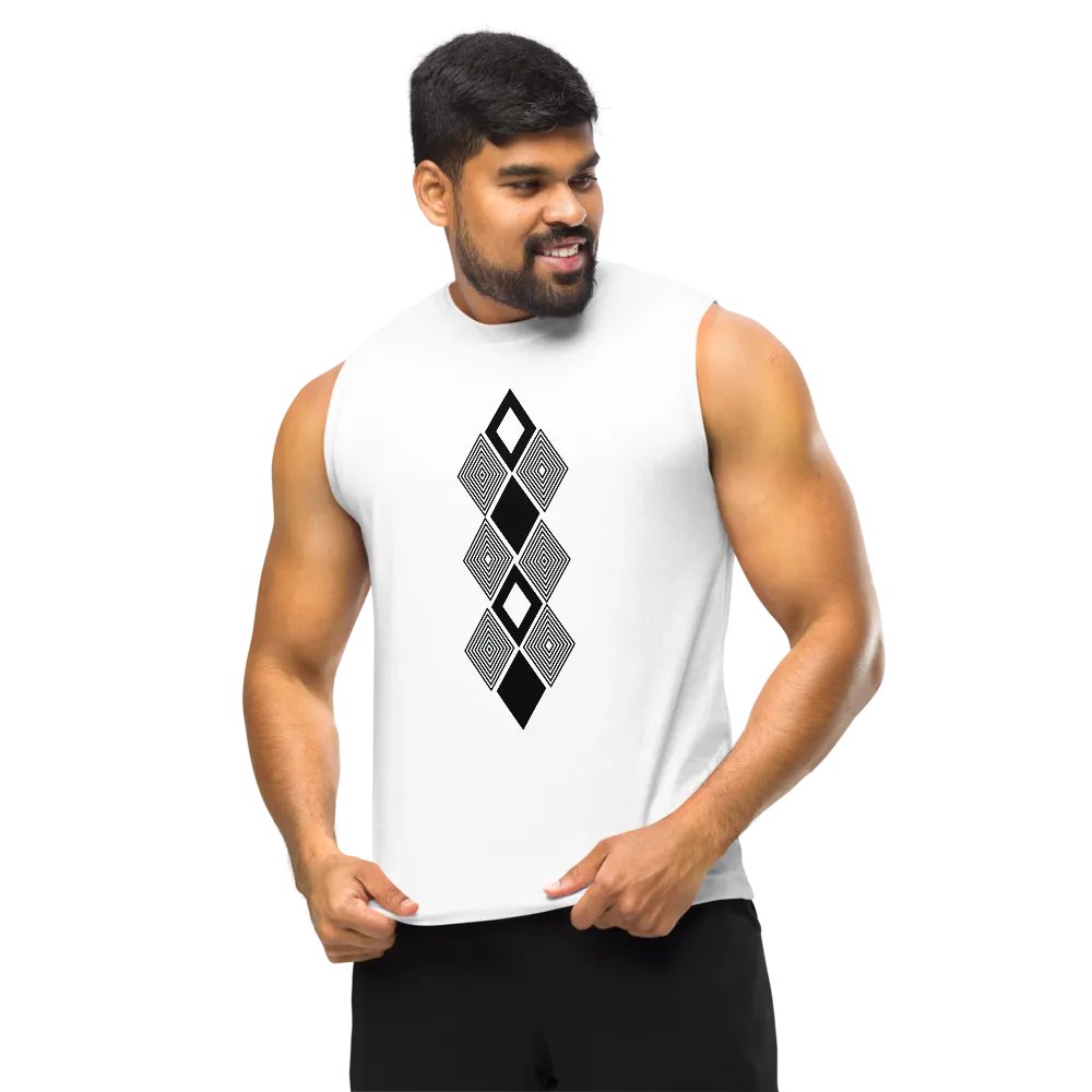 Black and white triangle design Muscle Tank product image (10)