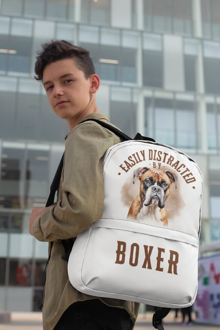 Easily Distracted By Boxer All-Over Print Backpack product image (1)