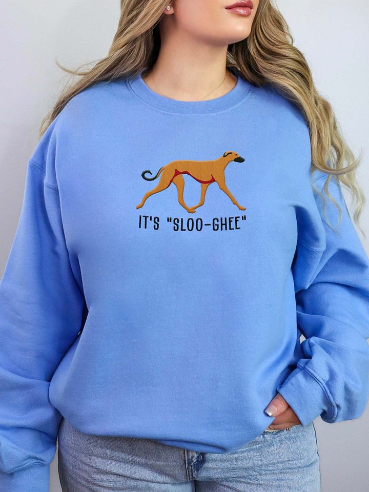 It's Sloo-Gee Sweatshirt(Embroidered) of a Sloughi(Tan) product image (2)