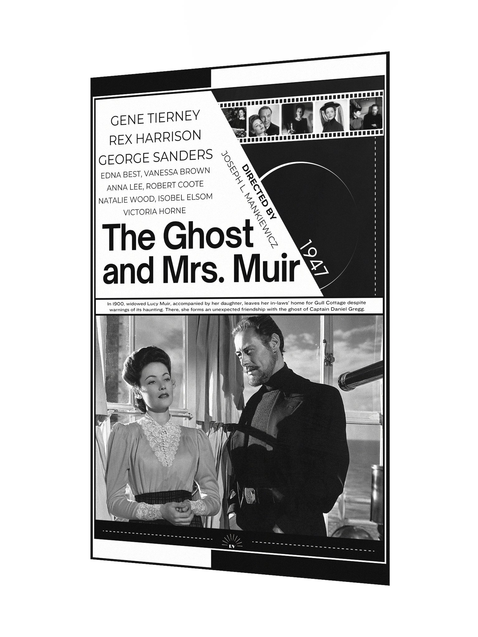 The Ghost and Mrs. Muir with Gene Tierney and Rex Harrison 1947 | Movie Poster | 12x18 Wall Art product image (3)