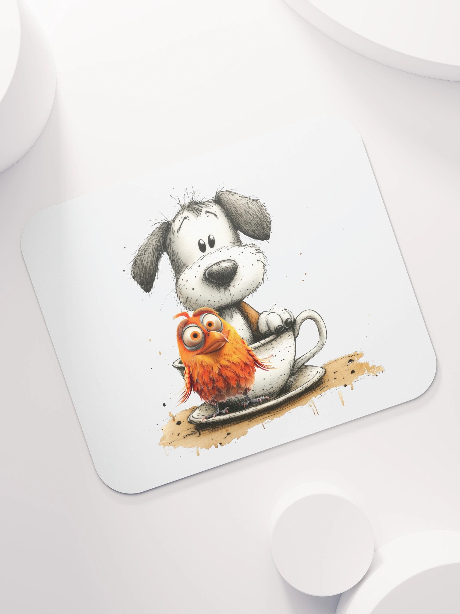 Cute Dog Bird Mouse Pad product image (7)