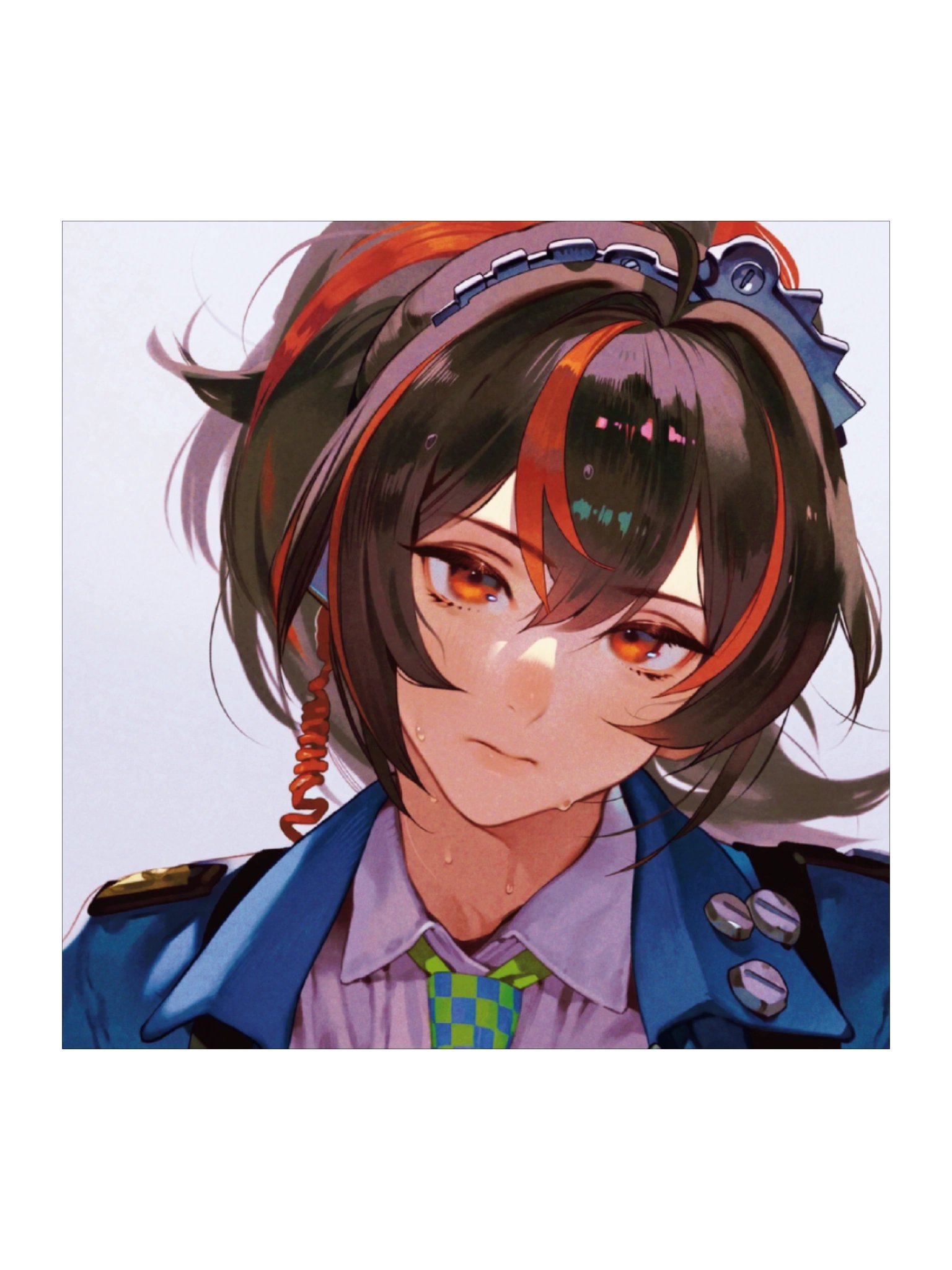 Black and Red Hair Girl Square and Tall Sticker product image (1)