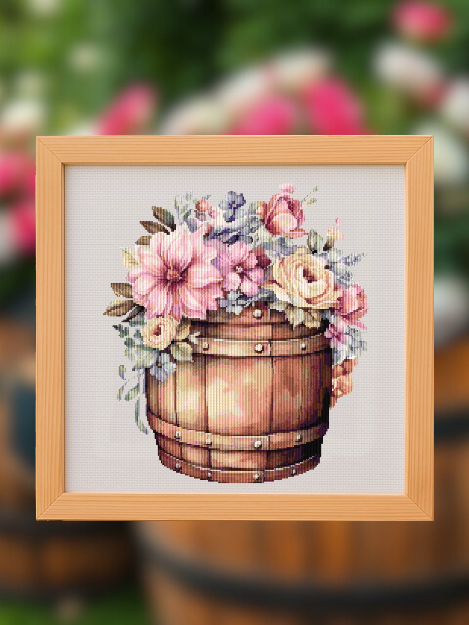 Blossom Barrel Cross Stitch Pattern product image (1)
