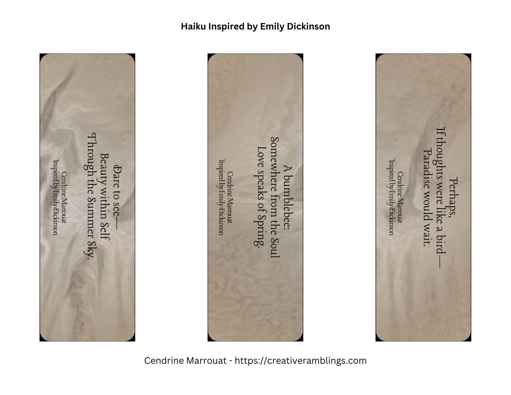 Haiku inspired by Emily Dickinson - Printable Bookmarks product image (2)
