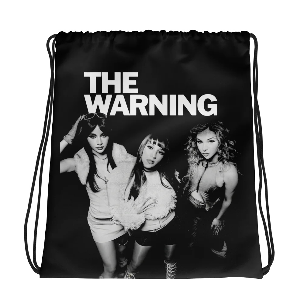 The Warning AOP Drawstring Bag [15″×17″] product image (1)
