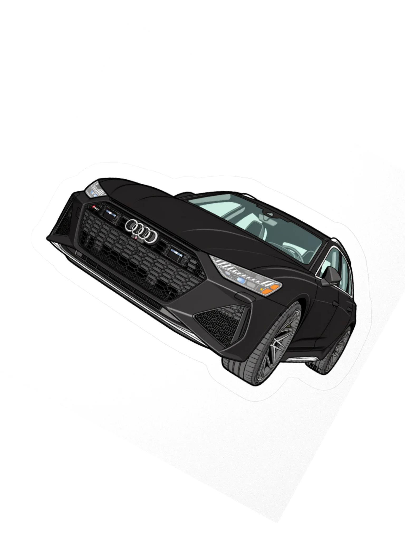 Black Audi RS6 Avant Sticker (Retro, Sketch, Silhouette) product image (4)