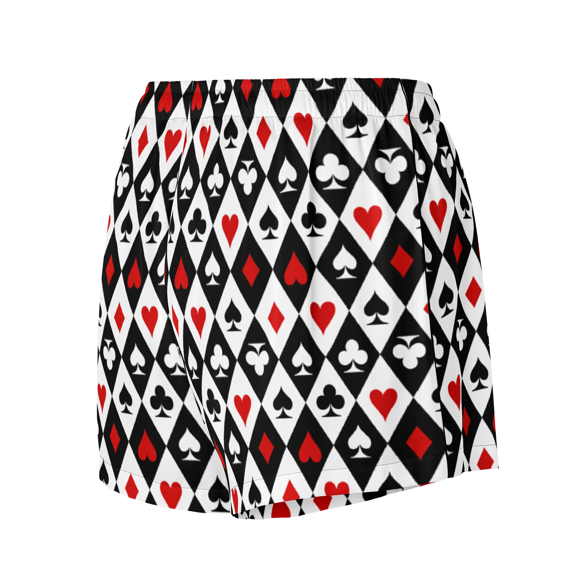 Retro Playing Card Suits Argyle All-Over Print Women's Pajama Shorts product image (5)