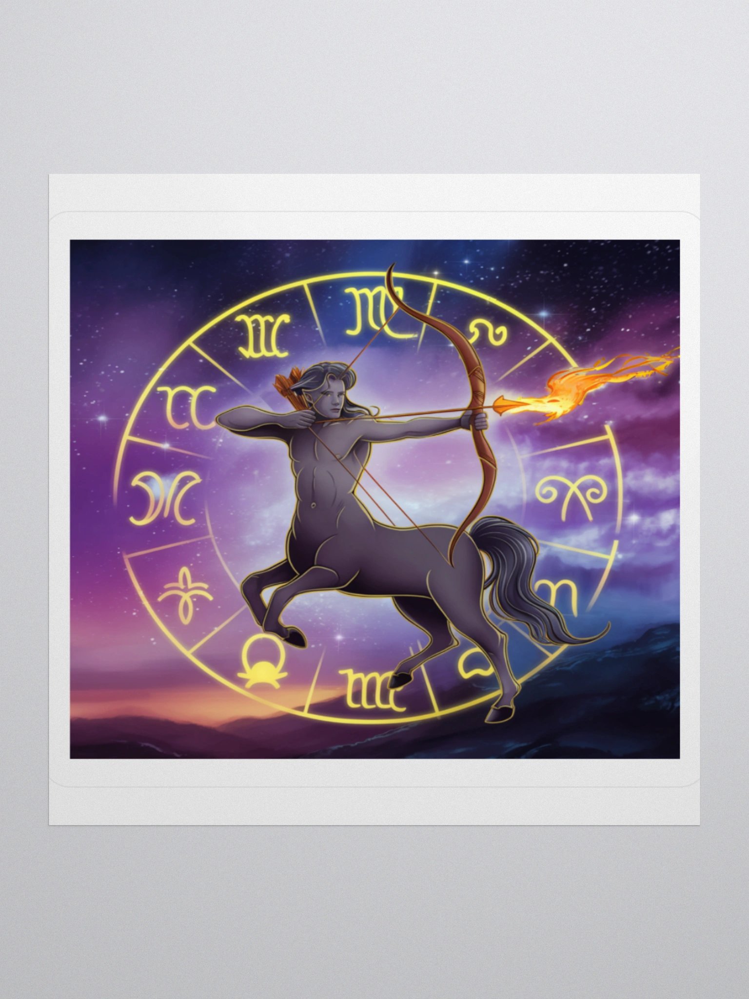 Exclusive Sagittarius Zodiac Sticker: Centaur Archer with Zodiac Wheel - Perfect for Astrology Lovers and Gift-Giving! product image (2)