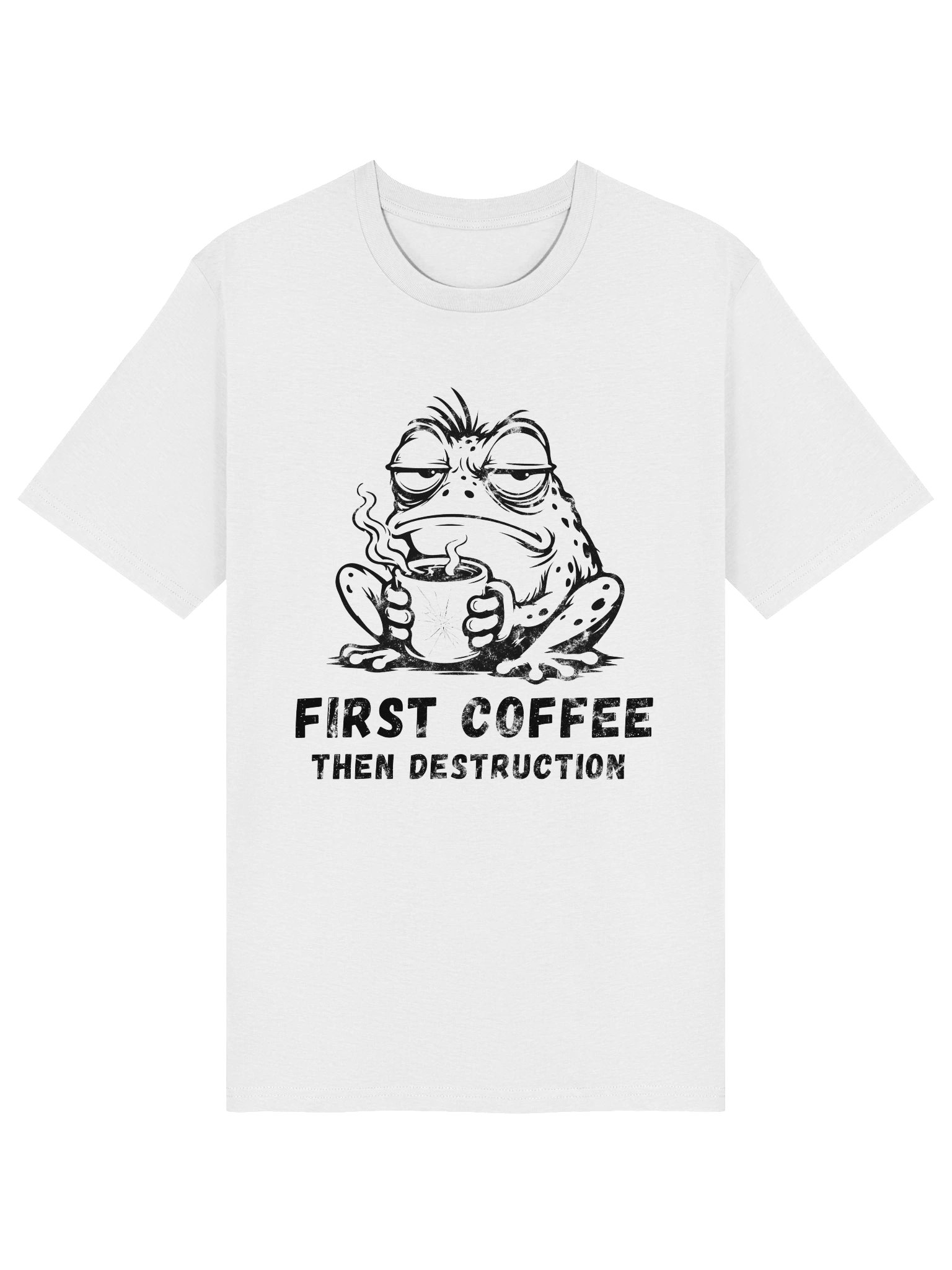 First Coffee Then Destruction Frog Tee product image (1)