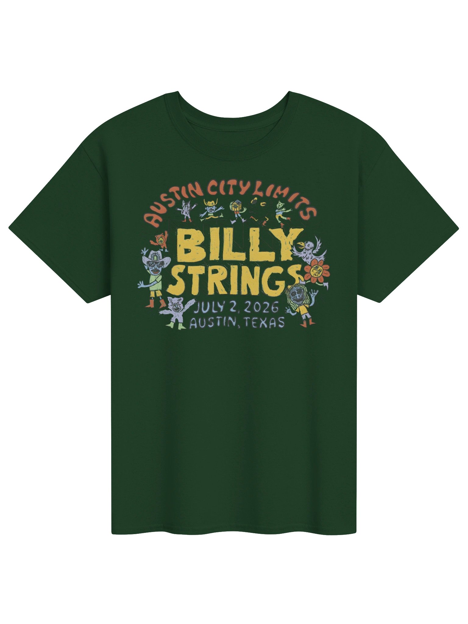 Billy Strings Austin City Limits Characters Tshirt product image (1)