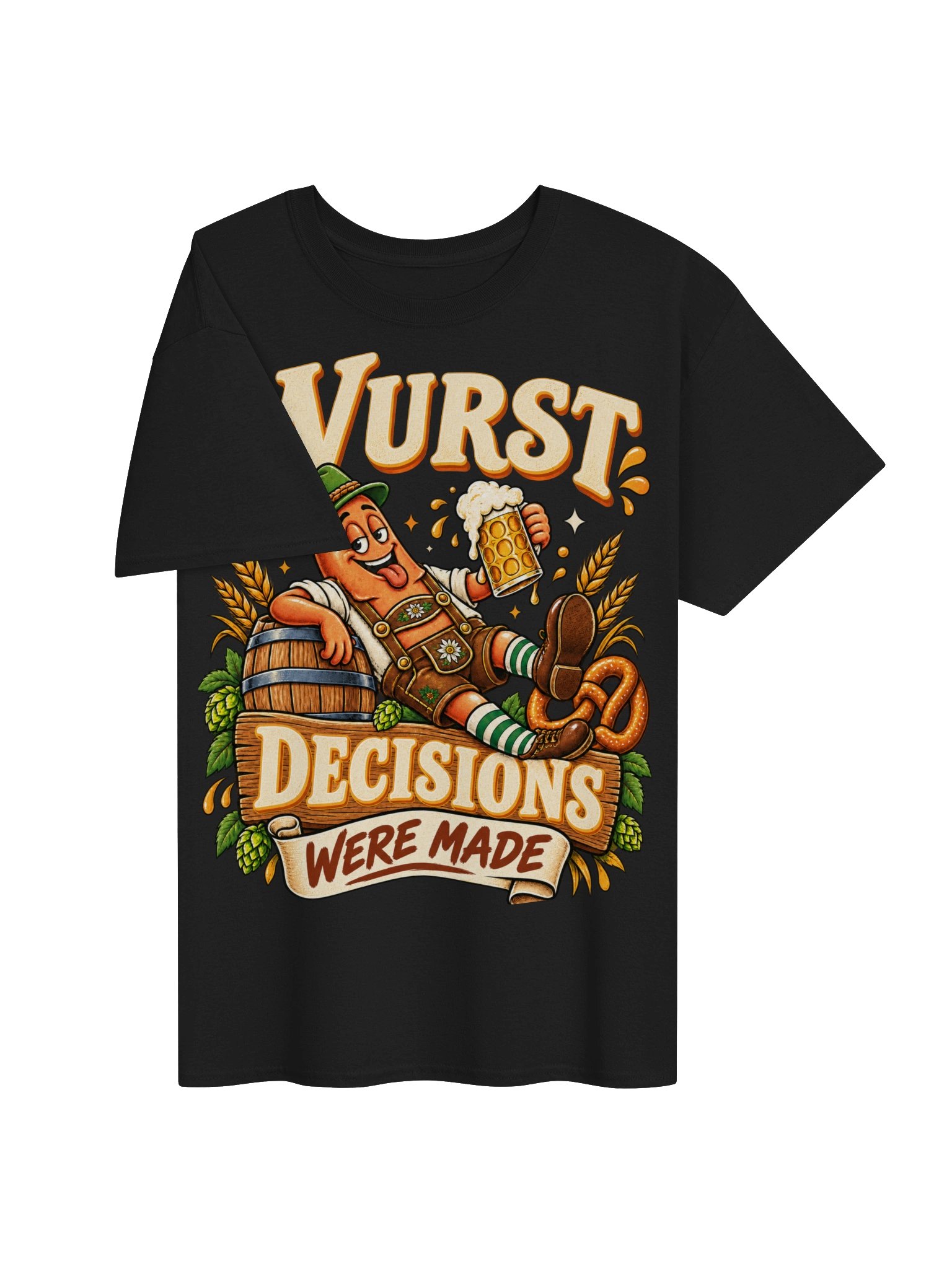 Wurst Decisions Were Made Funny Oktoberfest Vintage Tee product image (25)